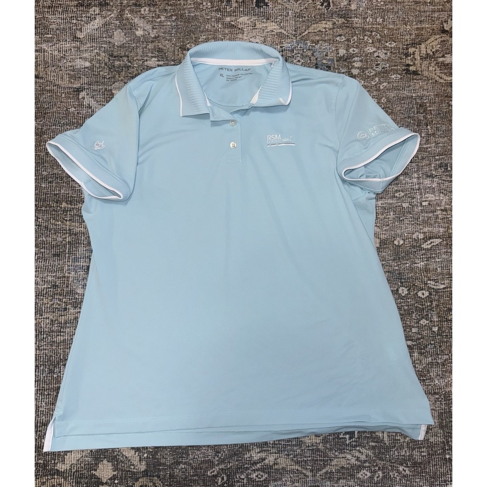 Peter Millar Women's‎ Polo Golf Top RSM Classic XL Blue Shirt